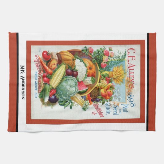  keukenhanddoek voor rode keuken met zaadjes (Horizontaal)