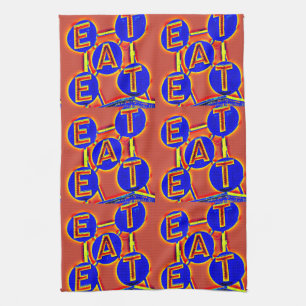 keukenhanddoek voor rood en blauw eten