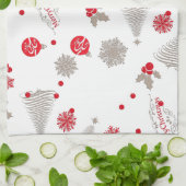 Keukenhanddoek voor rood en zilver 16 x 24 inch (Gevouwen)