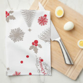 Keukenhanddoek voor rood en zilver 16 x 24 inch (Quarter Fold)