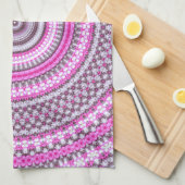 Keukenhanddoek voor  roze mandala (Quarter Fold)
