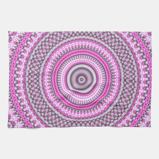 Keukenhanddoek voor  roze mandala (Horizontaal)