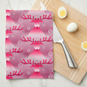 keukenhanddoek voor roze rendierkeuken (Quarter Fold)