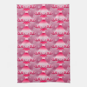 keukenhanddoek voor roze rendierkeuken