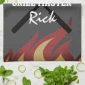 Keukenhanddoek voor vaders Dag, grillmaster dad (Gevouwen)