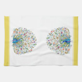 keukenhanddoek voor waterverf florale pauw (Horizontaal)