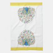 keukenhanddoek voor waterverf florale pauw (Verticaal)