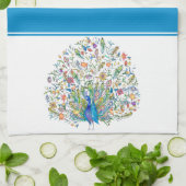 keukenhanddoek voor waterverf florale pauw (Gevouwen)