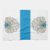 keukenhanddoek voor waterverf florale pauw (Horizontaal)