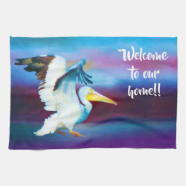 keukenhanddoek voor witte pelikanen