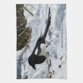 Keukenhanddoek voor zwarte Rocky Mountain Magpie (Verticaal)