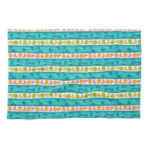 Keukenhanddoek Wave Lengths in wit