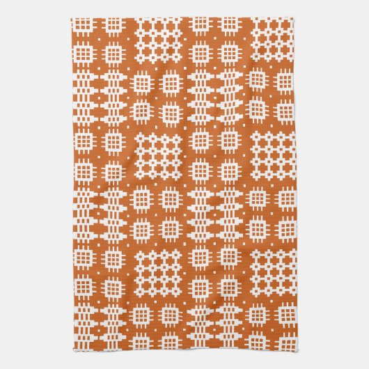 Keukenhanddoek: Welsh Tapestry Design, Brick Red Theedoek (Verticaal)
