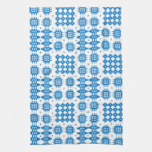 Keukenhanddoek: Welsh Tapestry Design, Bright Blue Theedoek (Verticaal)