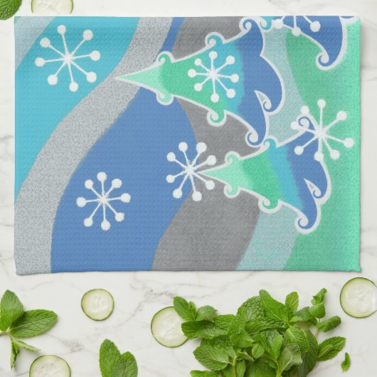 keukenhanddoek winterbomen (Gevouwen)