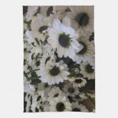 Keukenhanddoek - Zwart & Wit madeliefjes (Verticaal)