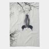 Keukenhanddoek Zwart-witte ballon op een meer (Verticaal)