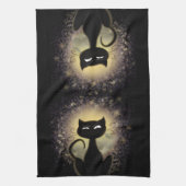 Keukenhanddoek - Zwarte kat in licht (Verticaal)