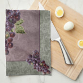 Keukenhanddoekdruiven met Floral Backdrop Theedoek (Quarter Fold)