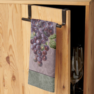 Keukenhanddoekdruiven met Floral Backdrop Theedoek