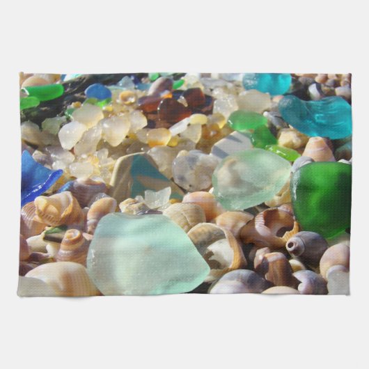 Keukenhanddoeken, aangepast blauw zeewier theedoek (Horizontaal)