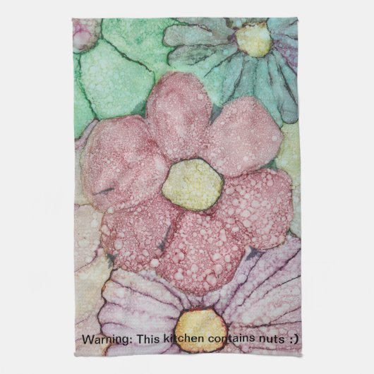 Keukenhanddoeken "bloemen/alcoholinkt" (Verticaal)