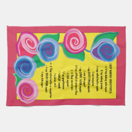 Keukenhanddoeken "Bloemen met bakzegels"