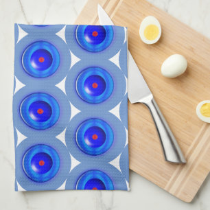 Keukenhanddoeken - Concentrische cirkels in blauw