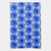 Keukenhanddoeken - Concentrische cirkels in blauw (Verticaal)