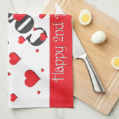 Keukenhanddoeken - drijvende harten - tweede Jubil (Quarter Fold)