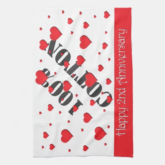Keukenhanddoeken - drijvende harten - tweede Jubil (Verticaal)