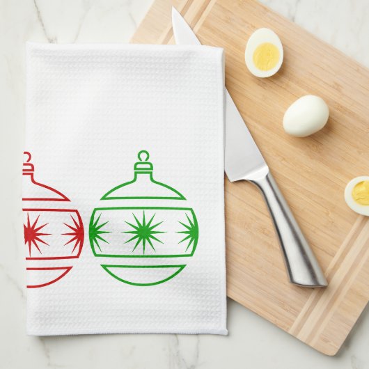 Keukenhanddoeken - kerstsiervoorwerpen (Quarter Fold)
