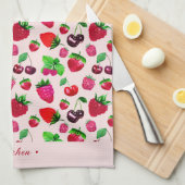 Keukenhanddoeken met fel sappige bessen (Quarter Fold)