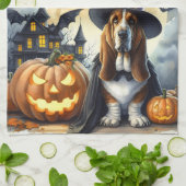 Keukenhanddoeken met heksenhond voor Halloween (Gevouwen)