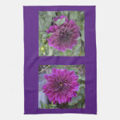 Keukenhanddoeken met paarse dahlias (Verticaal)