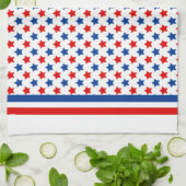 Keukenhanddoeken met rode, witte en blauwe sterren (Gevouwen)
