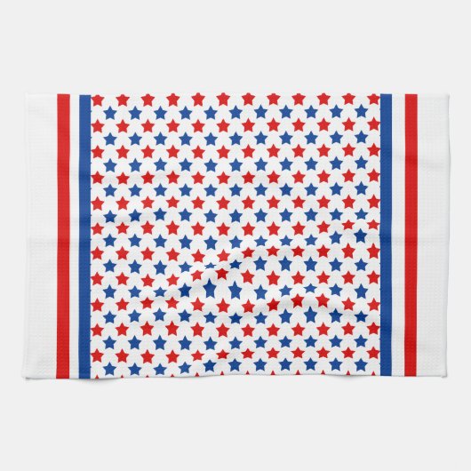 Keukenhanddoeken met rode, witte en blauwe sterren (Horizontaal)