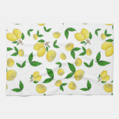 Keukenhanddoeken met sappige citroenen en groene b (Horizontaal)