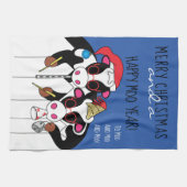 Keukenhanddoeken, prettige kerst en een gelukkig m theedoek (Horizontaal)