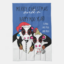 Keukenhanddoeken, prettige kerst en een gelukkig m theedoek