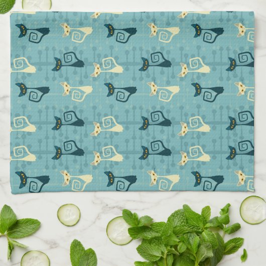 Keukenhanddoeken uit Midden-Midden-Midden-Kat (Gevouwen)