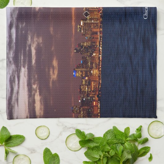 keukenhanddoeken van Chicago Skyline (Gevouwen)