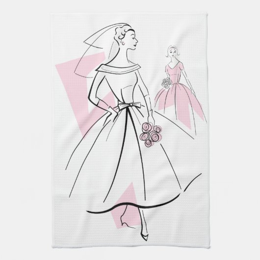 keukenhanddoeken van de mode Bride Pink Group (Verticaal)