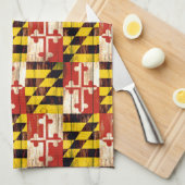 Keukenhanddoeken van de vlag van hout van Maryland (Quarter Fold)