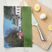 keukenhanddoeken van de vuurtoren van Pt Aux Barqu (Quarter Fold)