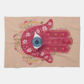 keukenhanddoeken van Hamsa Hand_Magenta_Cream (Horizontaal)