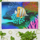 Keukenhanddoeken van kleurrijk koraalrif (Gevouwen)