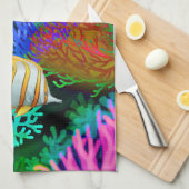 Keukenhanddoeken van kleurrijk koraalrif (Quarter Fold)