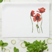 Keukenhanddoeken van Red Poppy Floral Design (Gevouwen)
