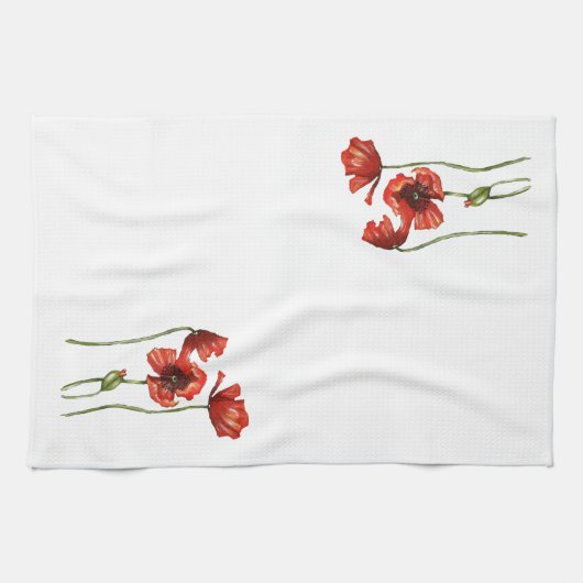 Keukenhanddoeken van Red Poppy Floral Design (Horizontaal)